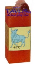 svíčka kvádr Býk oranžová 200g zvěrokruh Rentex