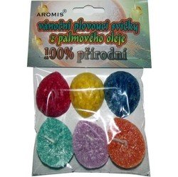 Svíčky plovoucí palmový vosk 6ks Aromis mix barev