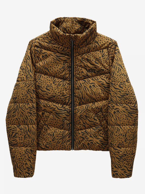 Vans Foundry Puffer Print Bunda dětská Hnědá