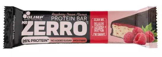 Olimp Mr Zerro Protein Bar 50g, proteinová tyčinka bez přidaného cukru, Malina