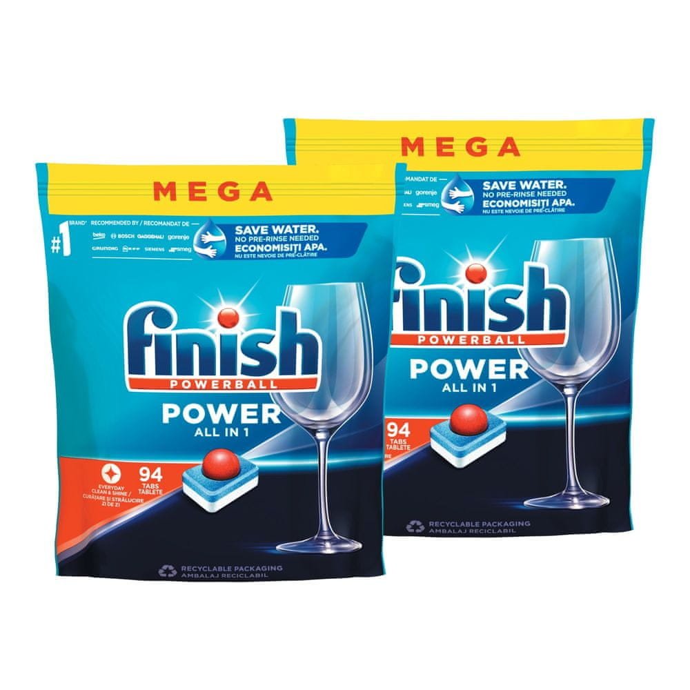 Finish Power All in 1 tablety do myčky nádobí 188 ks