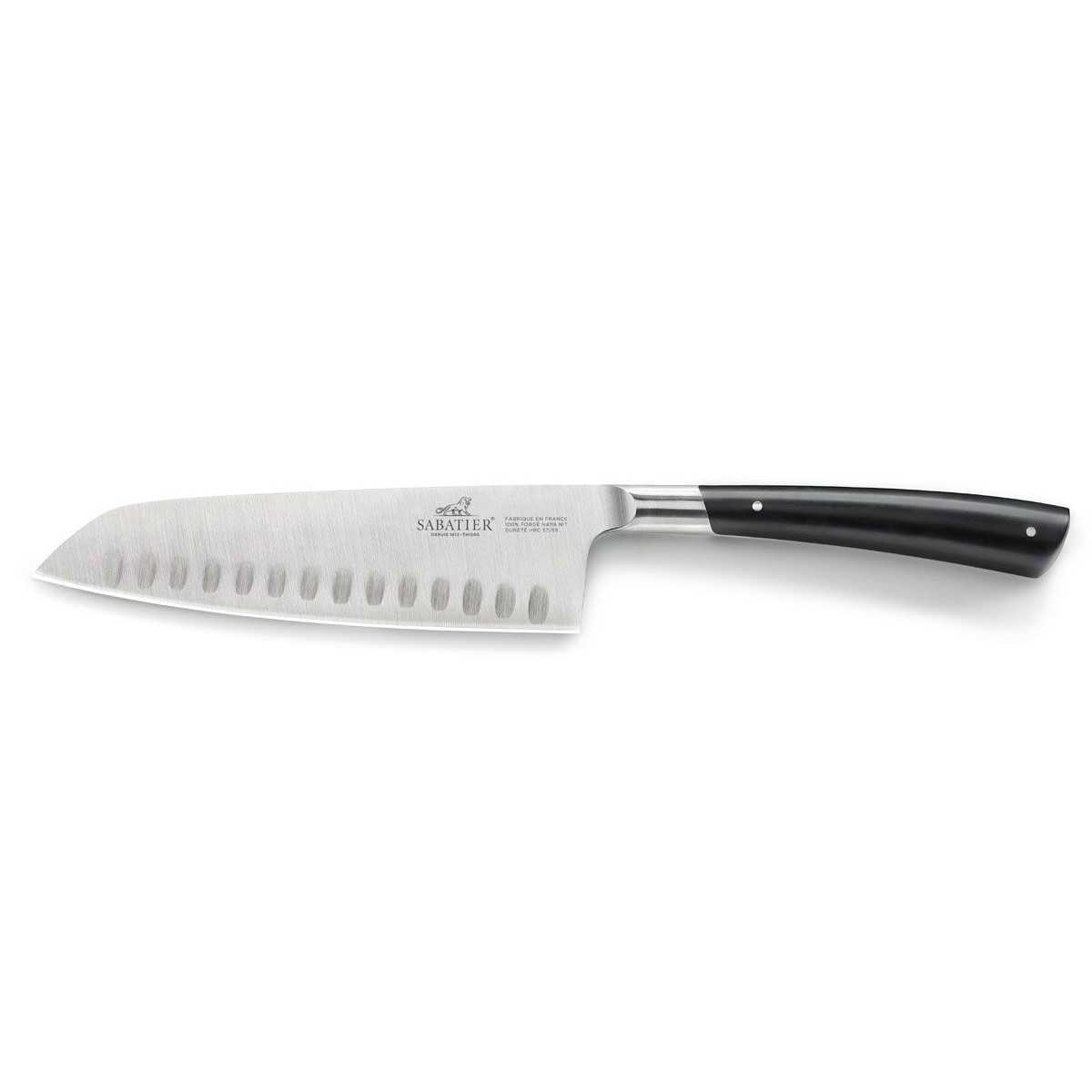 Santoku nůž EDONIST 18 cm, nerezové nýty, černá, Lion Sabatier