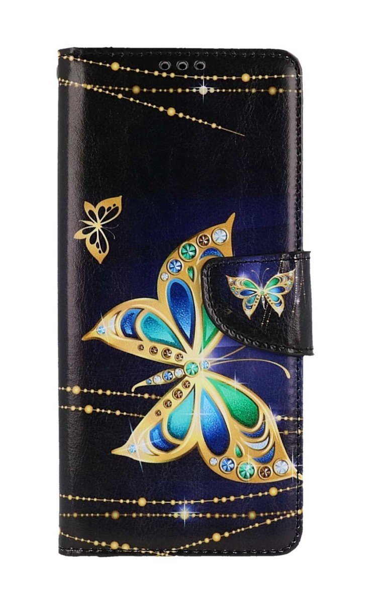 Pouzdro TopQ Xiaomi Redmi 12C knížkové Zlatý motýl 112659