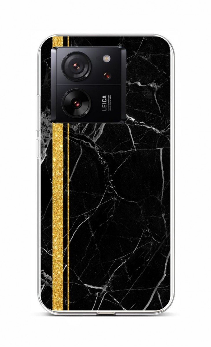 Kryt TopQ STYLE Xiaomi 13T Mramor černo-zlatý 112467
