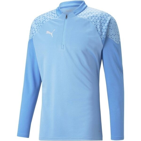 Puma TEAMCUP TRAINING 1/4 ZIP TOP Pánská sportovní mikina, světle modrá, veľkosť L