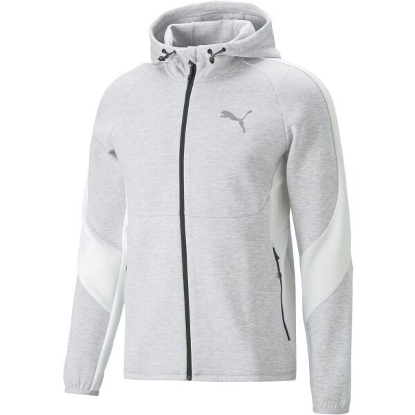 Puma EVOSTRIPE FULL-ZIP HOODIE DK JACKET Pánská sportovní mikina, šedá, veľkosť S