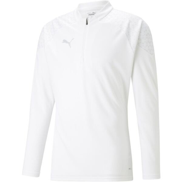 Puma TEAMCUP TRAINING 1/4 ZIP TOP Pánská sportovní mikina, bílá, veľkosť L
