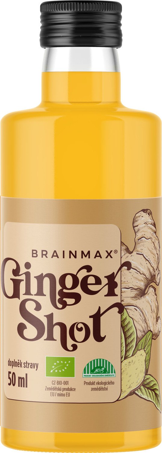 BrainMax Pure Ginger Shot, zázvorová štáva s kurkumou, BIO Objem: 50 ml