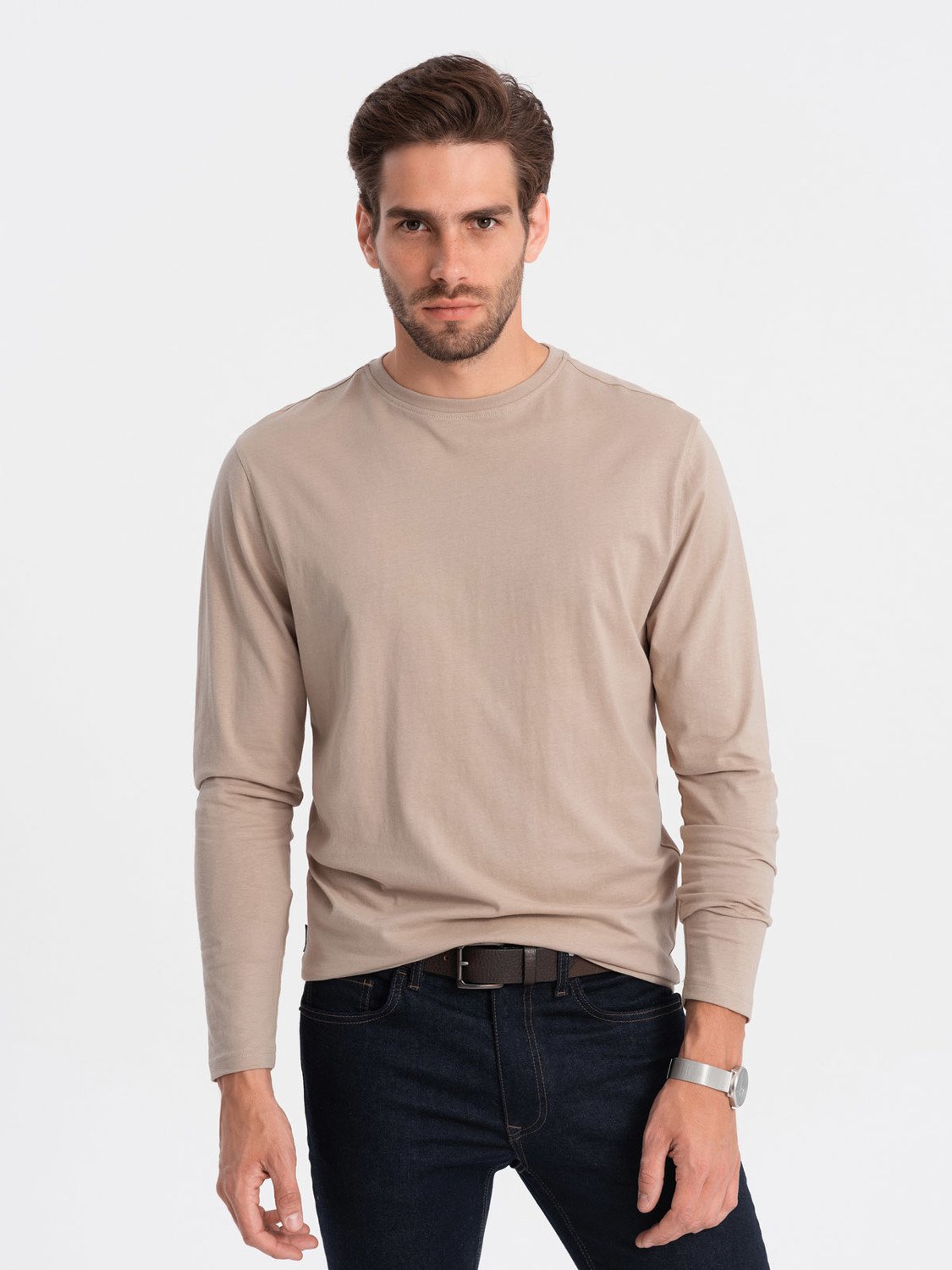 Ombre Men's unprinted longsleeve - beige