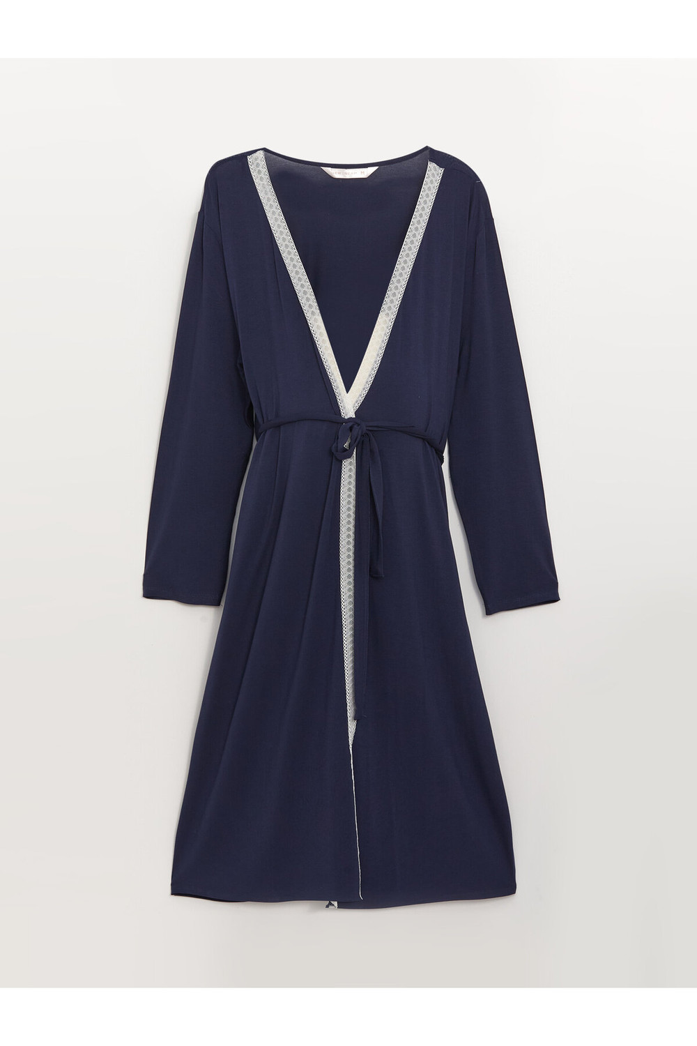 LC Waikiki Long Sleeve Maternity Dressing Gown with Shawl Collar Plain