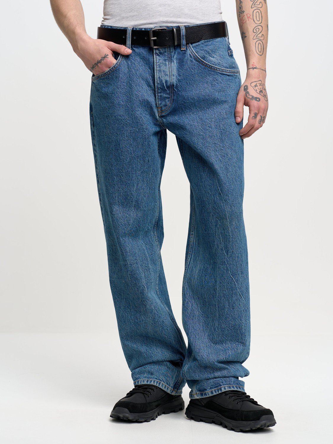 Big Star Man's Loose Trousers 190058 Medium Denim-400