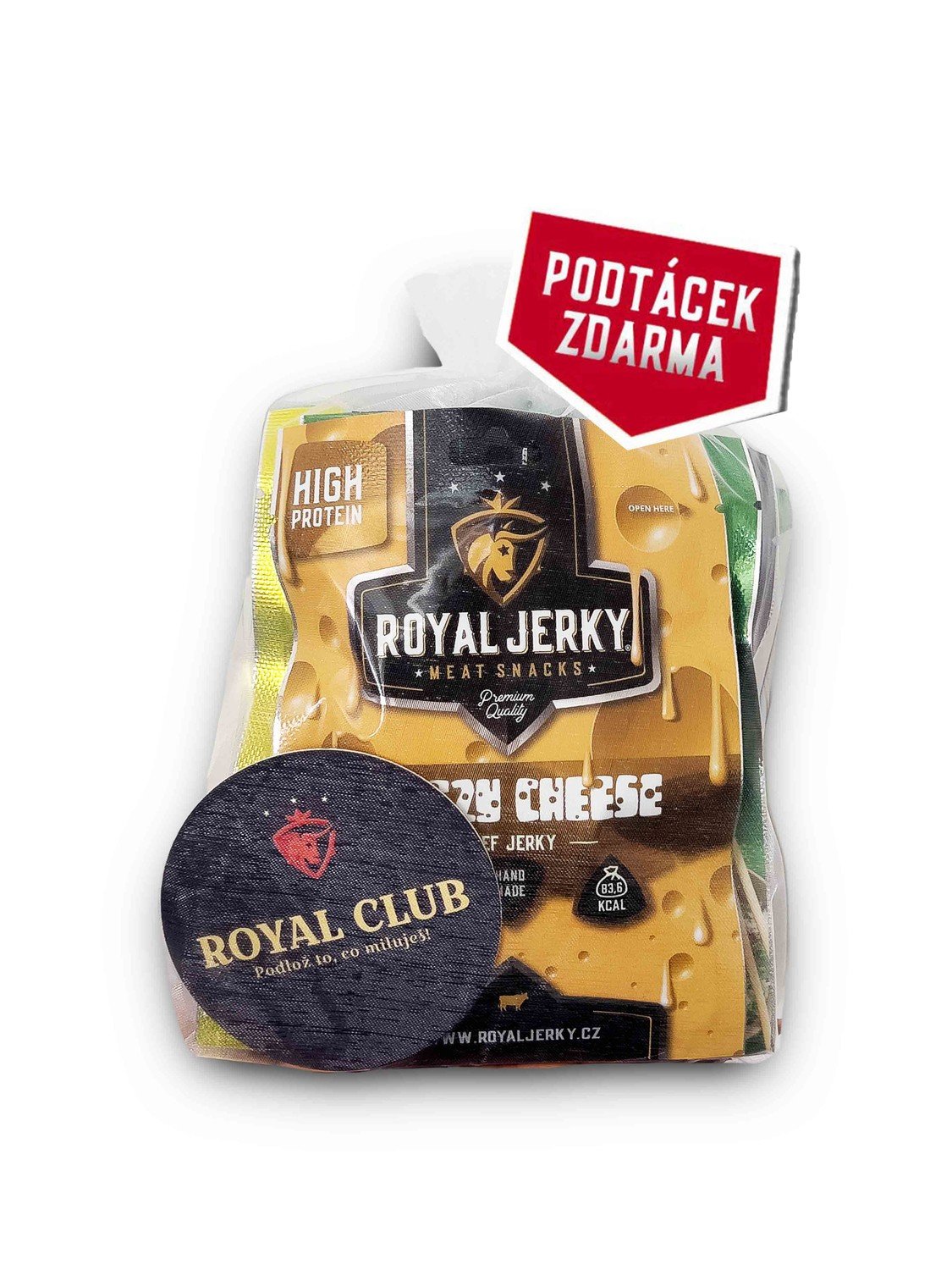 Royal Jerky MEZINÁRODNÍ DEN MUŽŮ (5x jerky + popcorn + podtácek)