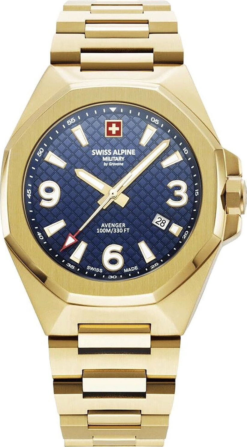 Hodinky Swiss Alpine Military 7005.1115 Gold/Blue