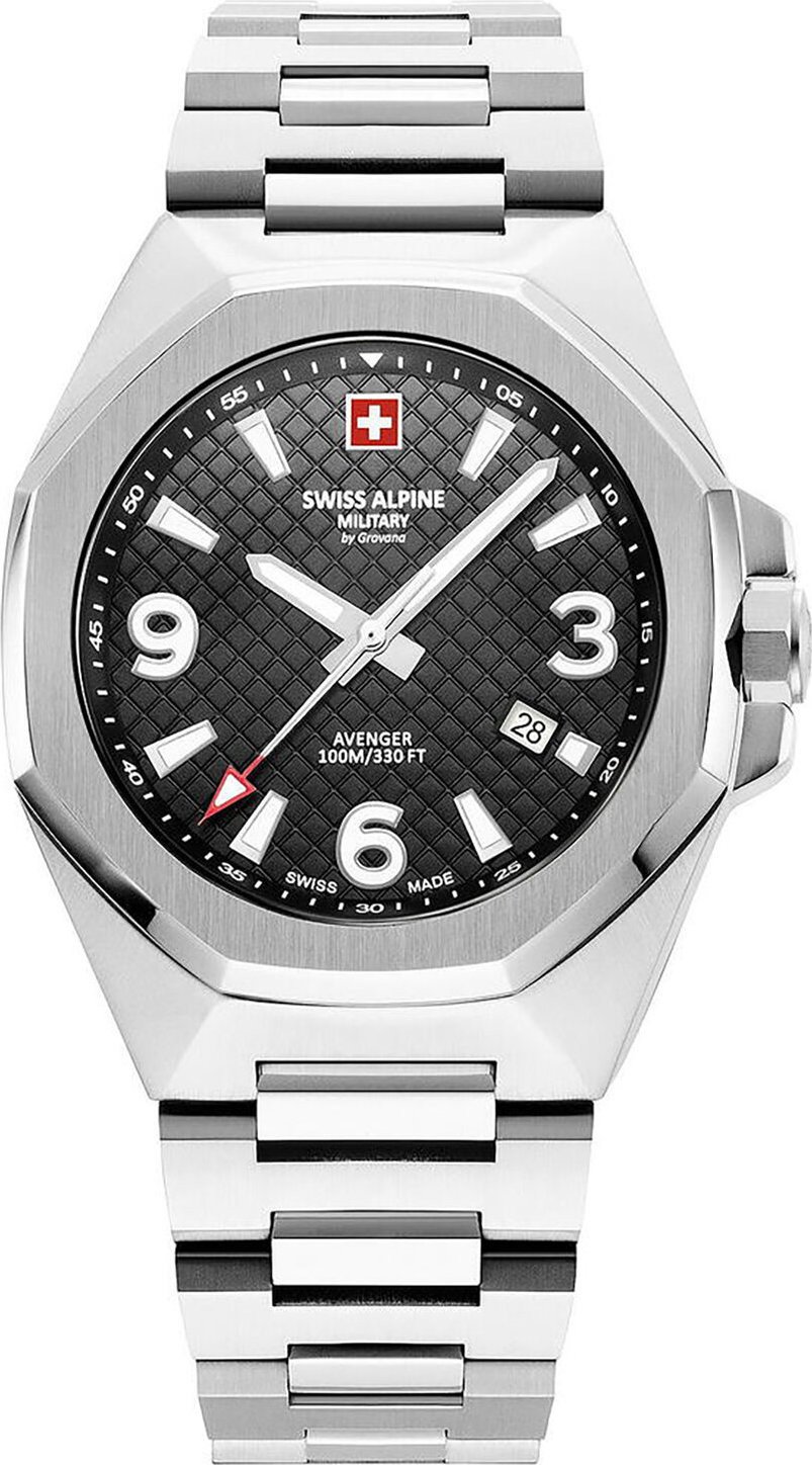 Hodinky Swiss Alpine Military 7005.1137 Silver/Black