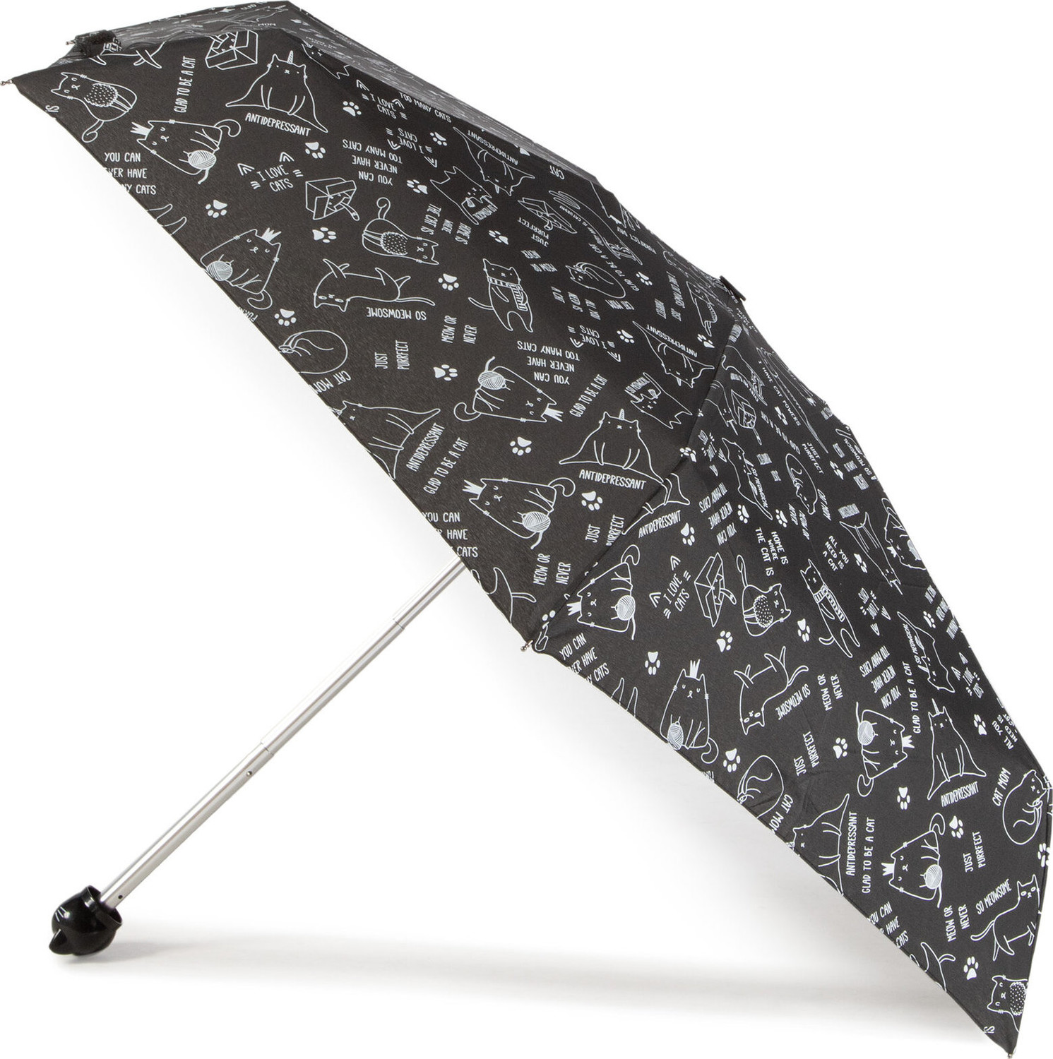 Deštník Happy Rain Ultra Mini Cats 43405 Černá