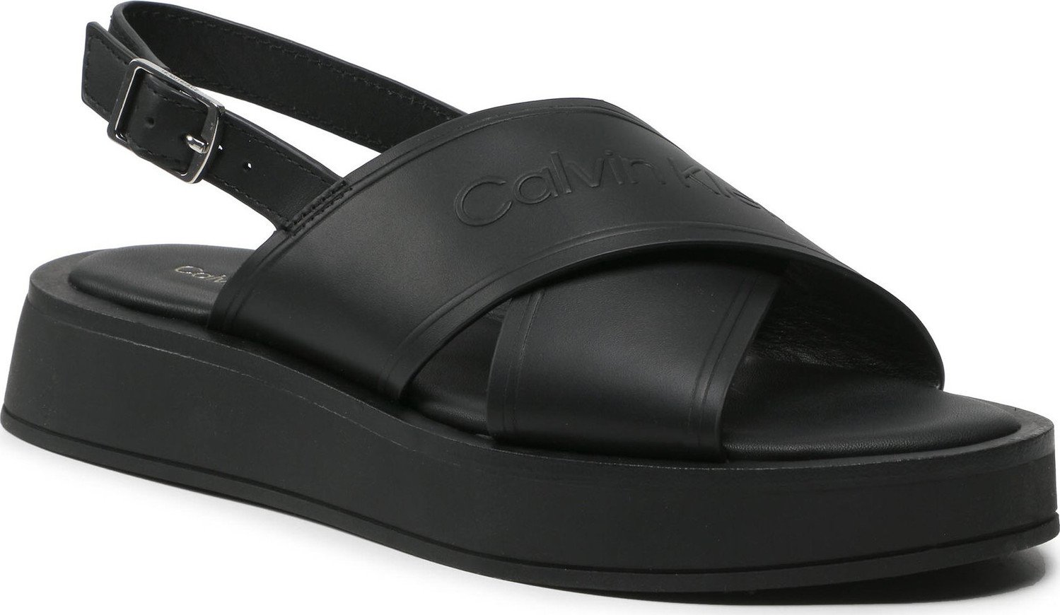 Sandály Calvin Klein Flatform Sandal Hf HW0HW01139 Ck Black BAX