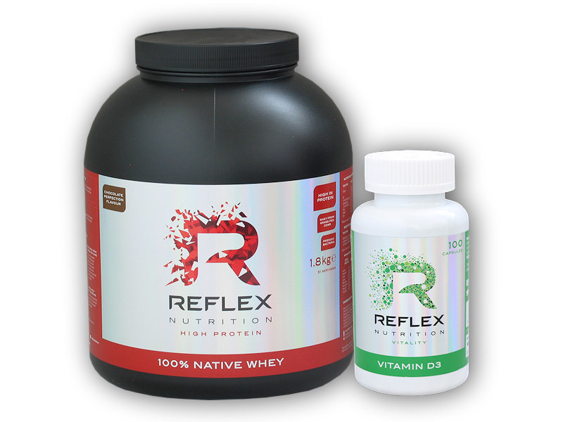 PROTEIN Reflex Nutrition 100% Native Whey Protein 1800g+Vit D3 100cps Varianta: - vanilka