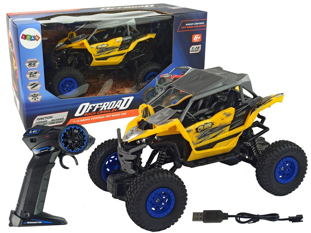 mamido Terénní auto na dálkové ovládání RC Off-Road 2,4 GHz 1:16 žluté