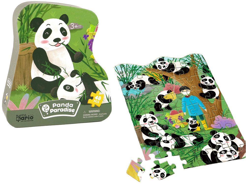mamido Puzzle Panda s bambusem 48 dílků
