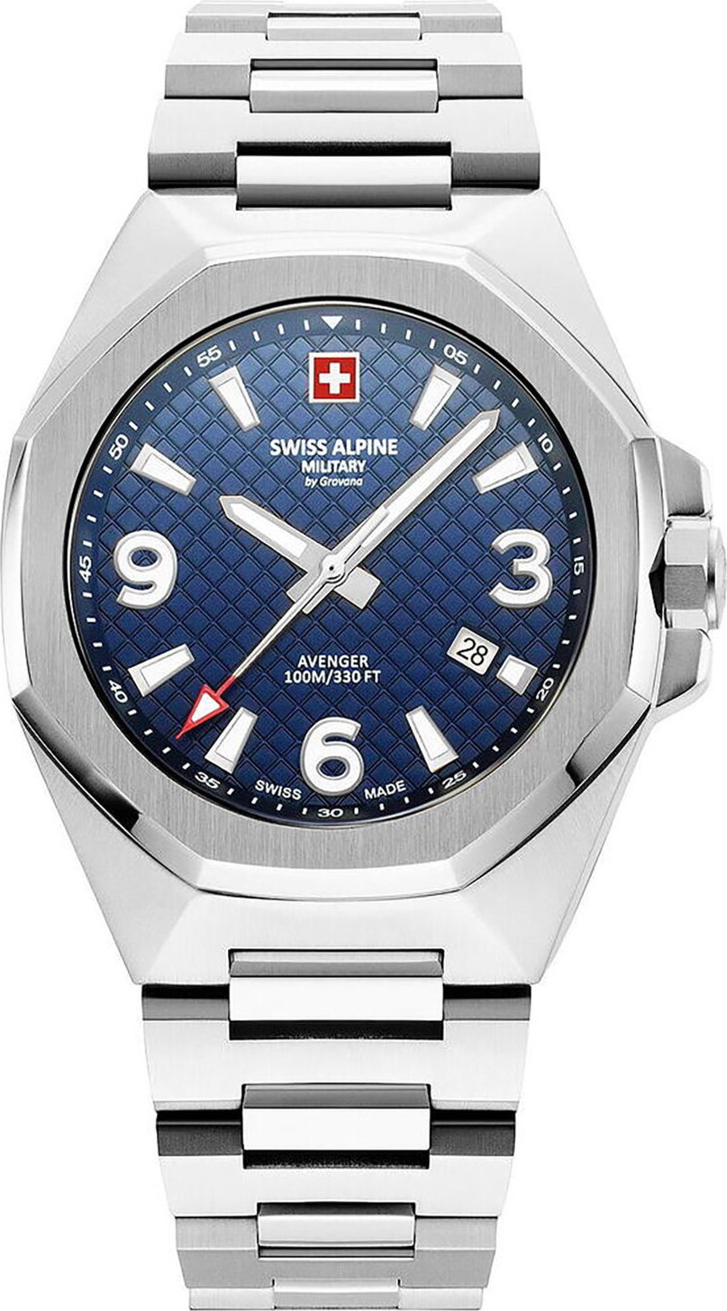 Hodinky Swiss Alpine Military 7005.1135 Silver/Blue