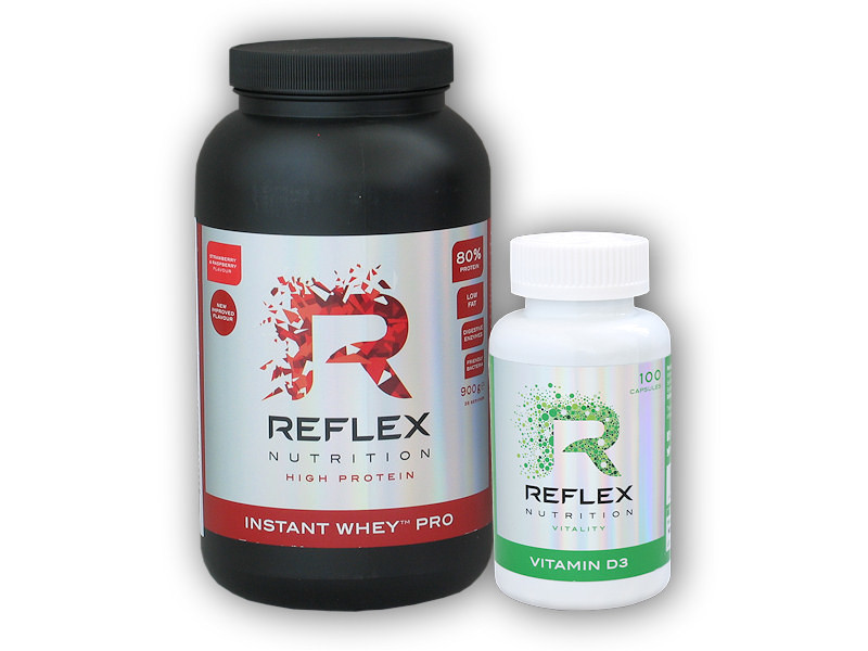 PROTEIN Reflex Nutrition Instant Whey PRO 900g + Vitamin D3 100 cps Varianta: banán