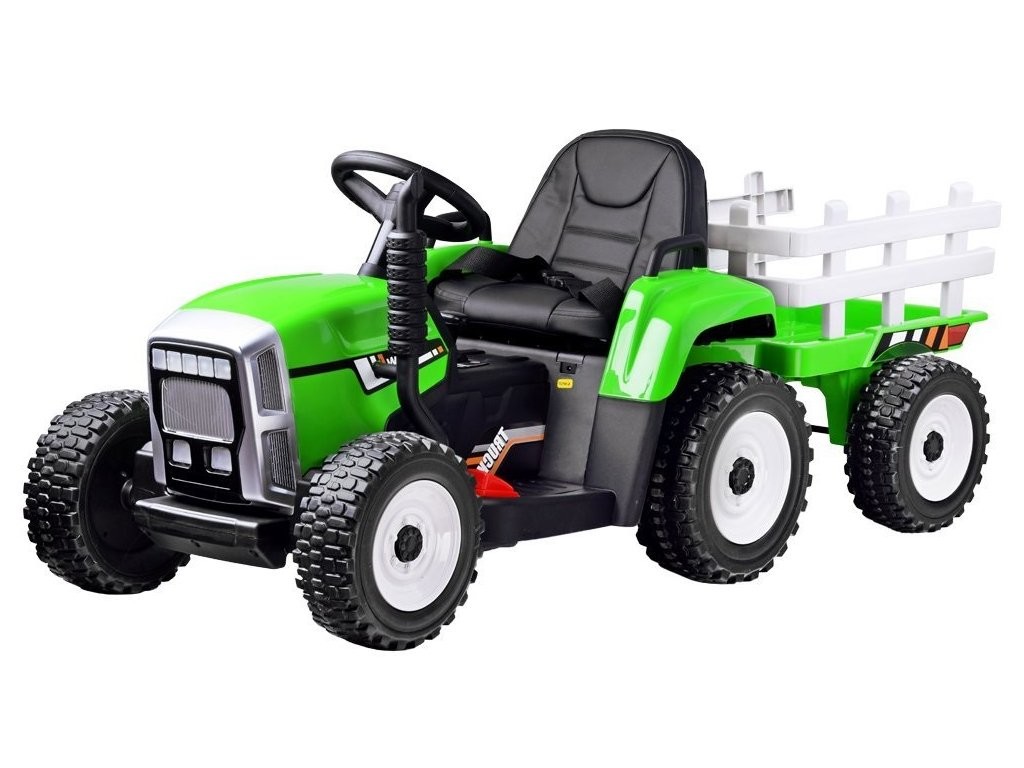 Mamido Mamido Elektrický traktor s vlečkou T2 zelený 12V7Ah EVA kola