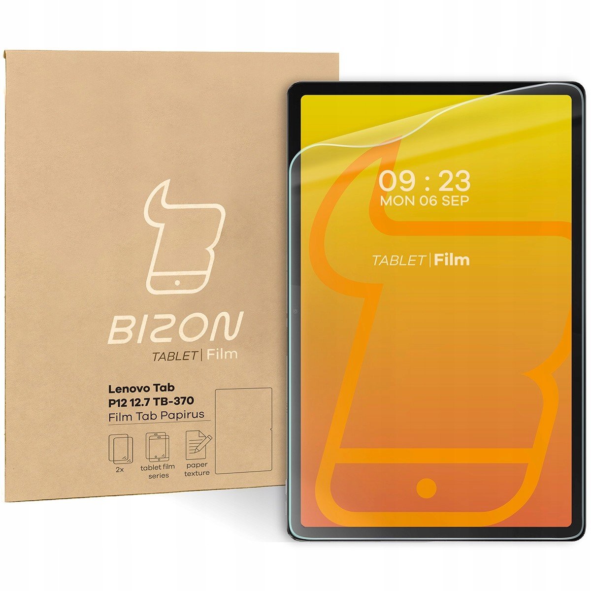 Fólie imitující papír na tablet Bizon pro Lenovo Tab P12 12.7 Tb 370 2 ks