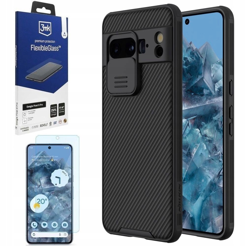 Pouzdro Nillkin CamShield Case černé 3mk Fg pro Google Pixel 8 Pro