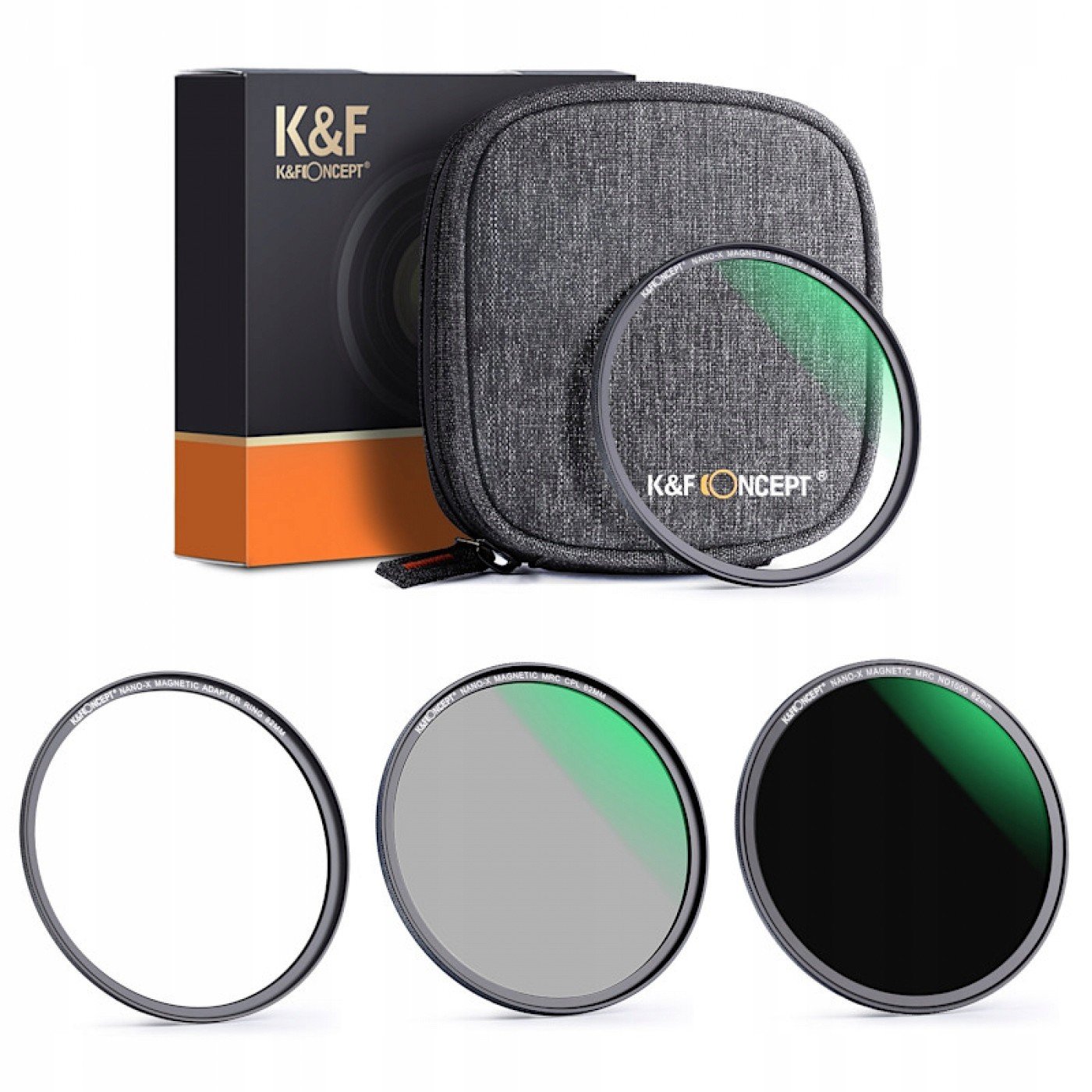 K&f Concept Sada filtrů 52mm: Uv Cpl ND1000 Magnetic