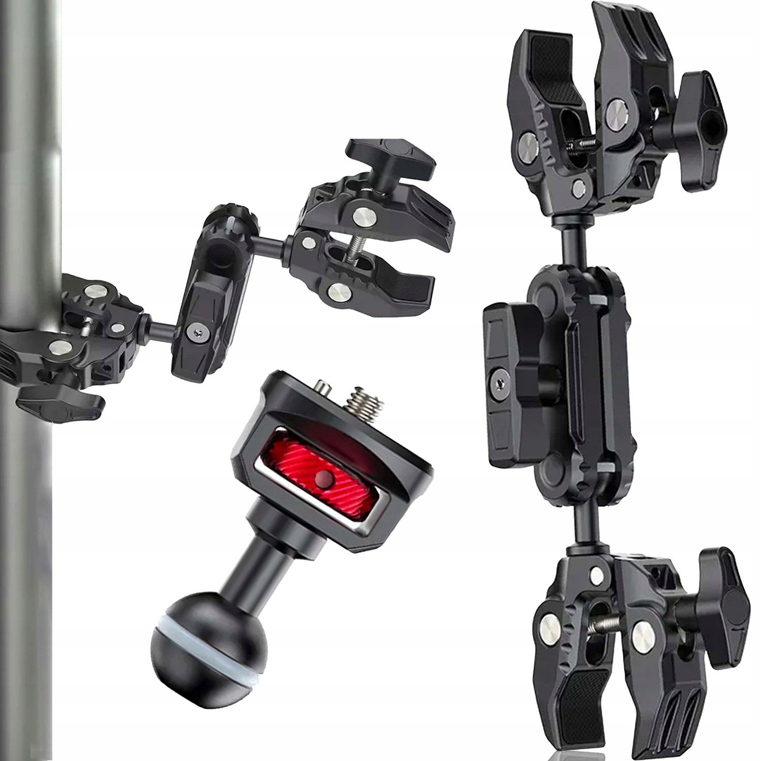 Fotosvorka dvojitý svěrák přezka adaptér 1/4