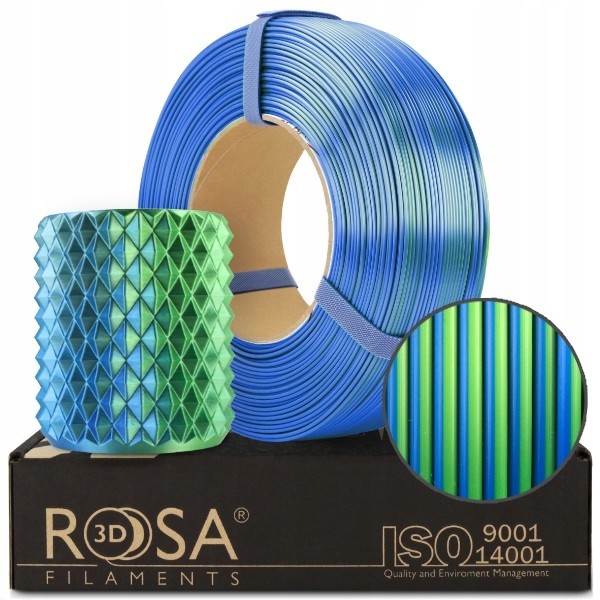 Filament Rosa3D ReFill Pla Magic Silk Lagoon 1kg 1,75mm Zelená Modrá