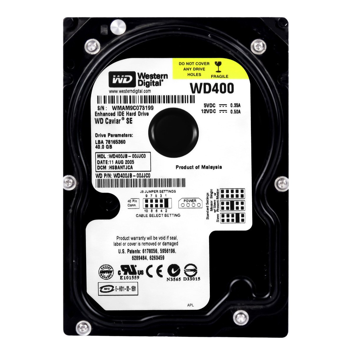 Wd Caviar 40GB 7.2K 8MB Ata 3.5'' WD400JB-00JC0