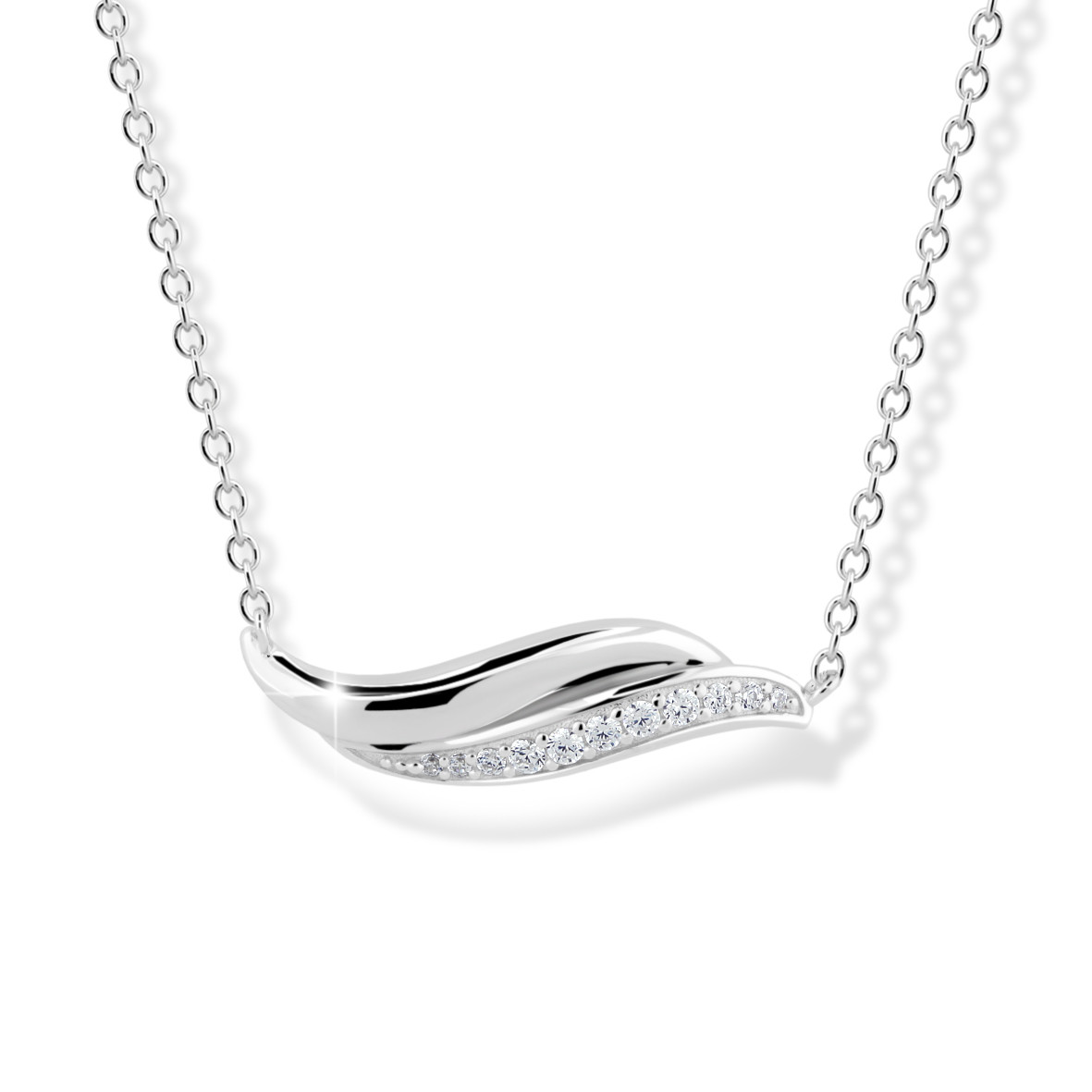 Modesi Módní stříbrný náhrdelník se zirkony M00240