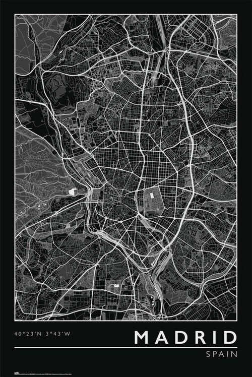 GRUPO ERIK Plakát, Obraz - Madrid - City Map, (61 x 91.5 cm)