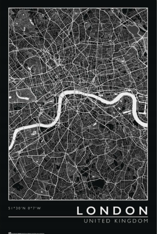 GRUPO ERIK Plakát, Obraz - London - City Map, (61 x 91.5 cm)