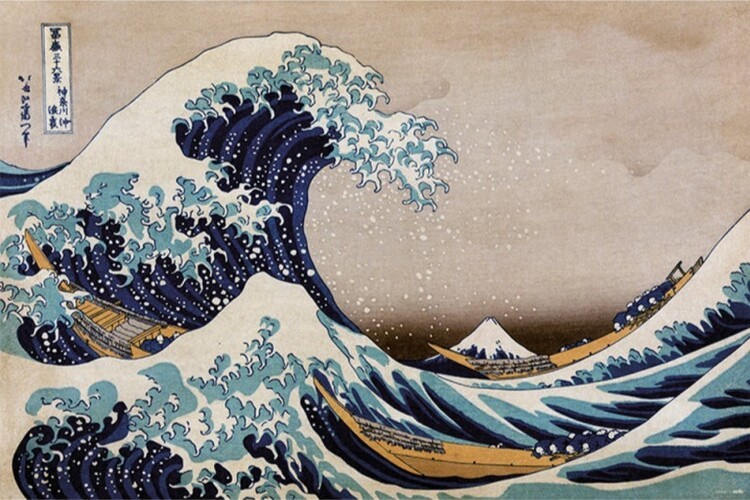 GRUPO ERIK Plakát, Obraz - Hokusai - Te Great Wave of Kanagawa, (91.5 x 61 cm)