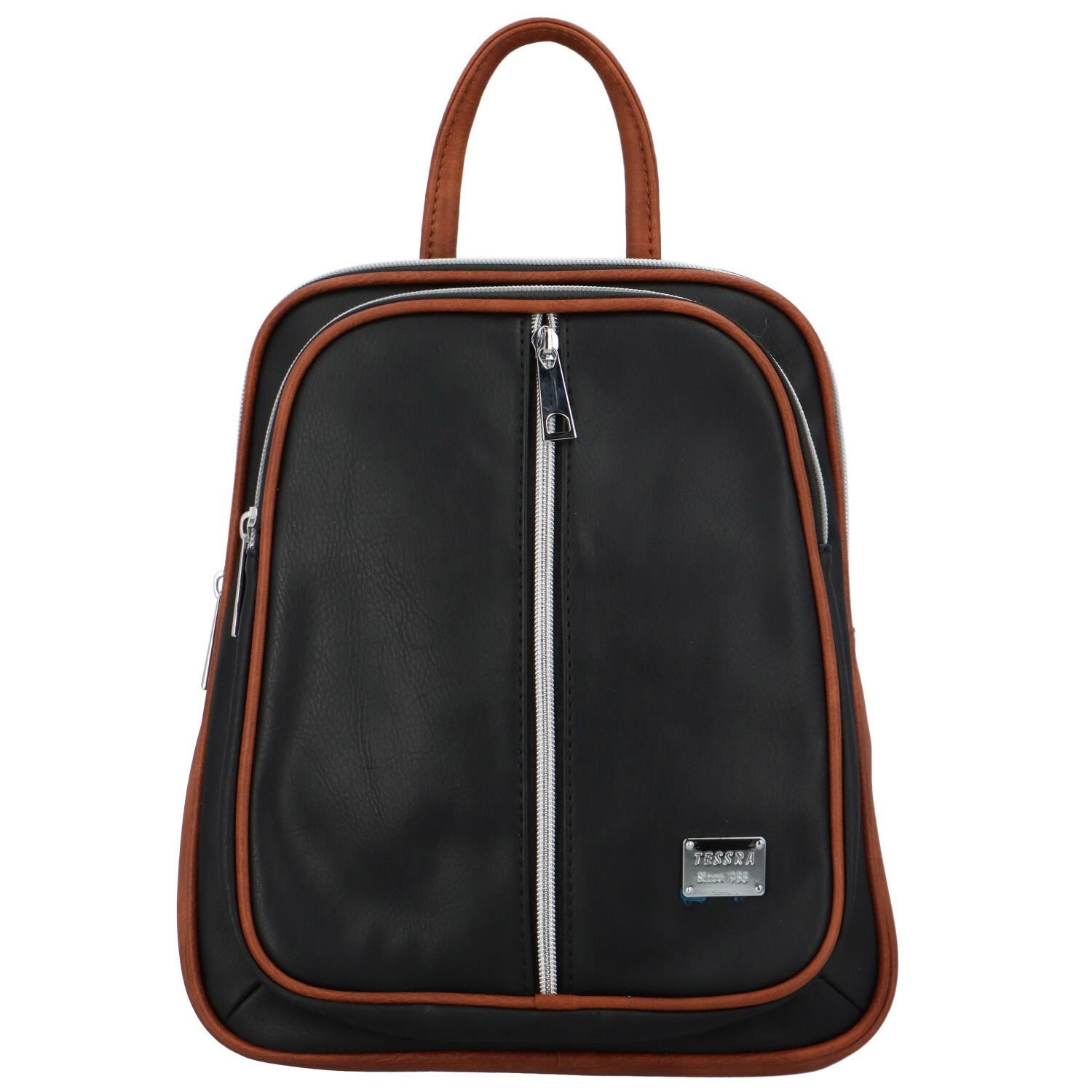 Módní dámský koženkový batoh Florence, černo-hnědý