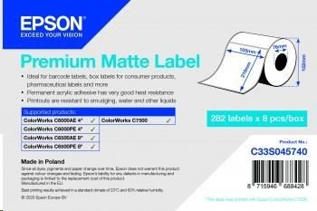 Epson C33S045740 Premium Matte, pro ColorWorks, 105x210mm, 282ks, bílé samolepicí etikety