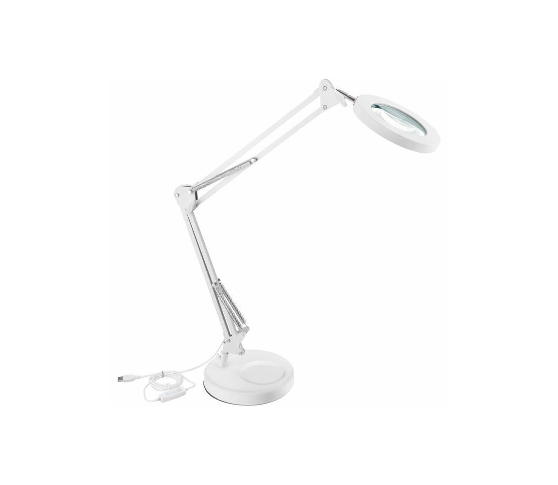 Extol Extol - LED Stmívatelná stolní lampa s lupou LED/7,6W/5V 2900/4500/7500K bílá