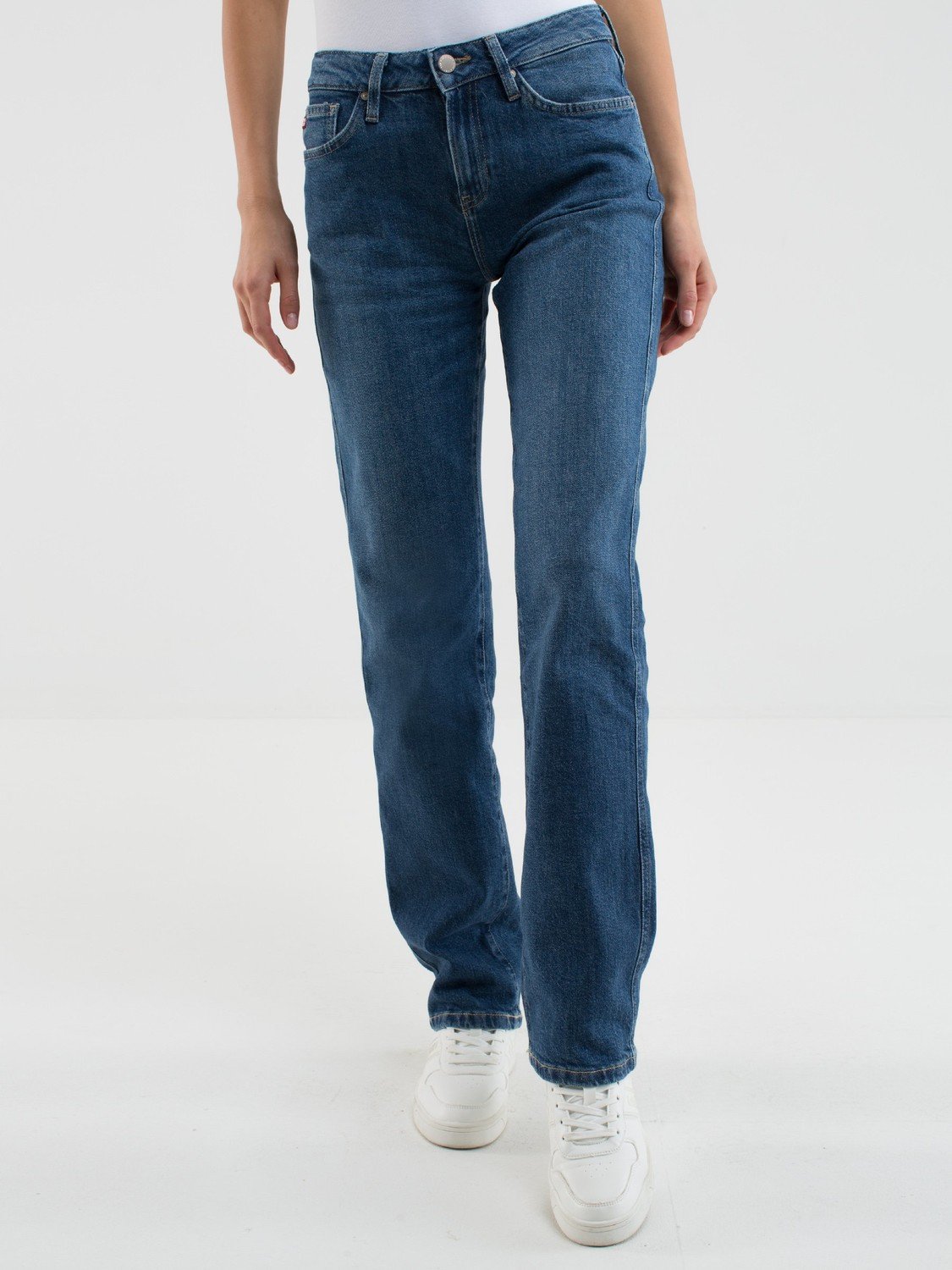 Big Star Woman's Straight Trousers Denim 190077 -313