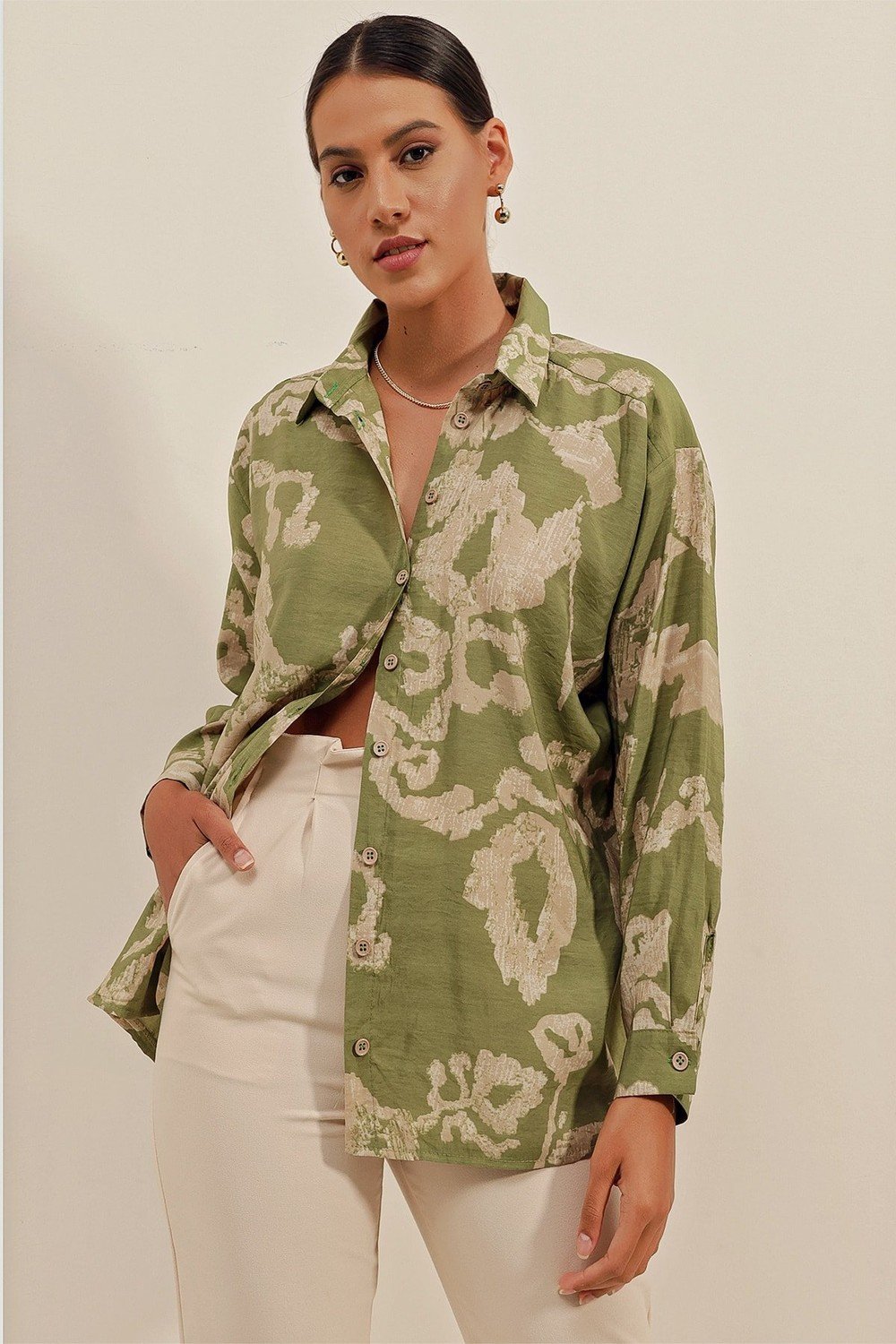 Bigdart 3900 Oversize Basic Long Shirt - V. Green