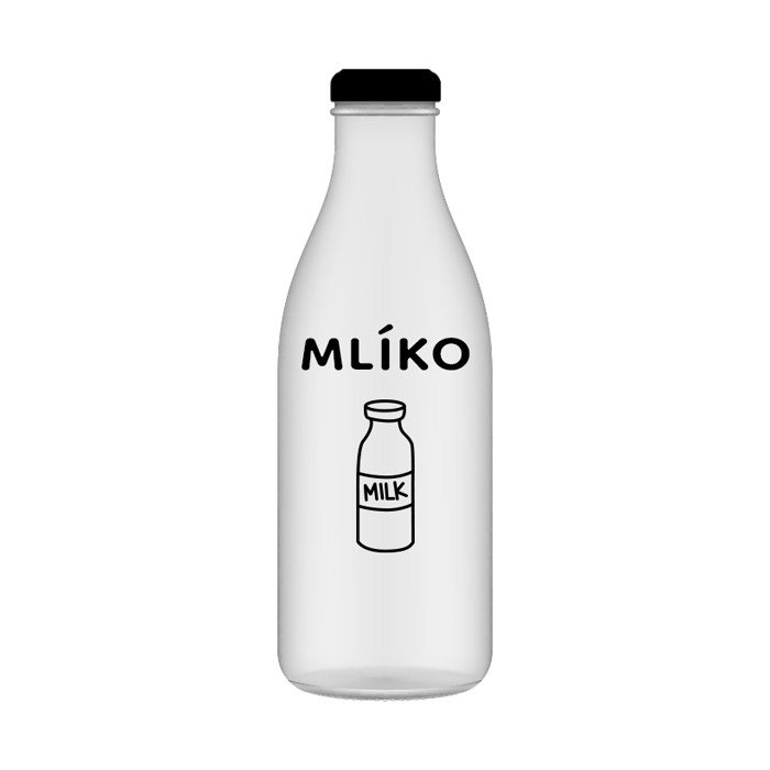 Skleněná lahev na MLÉKO 1 l