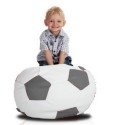 Sedací vak fotbalový míč malý bílo-šedý EMI