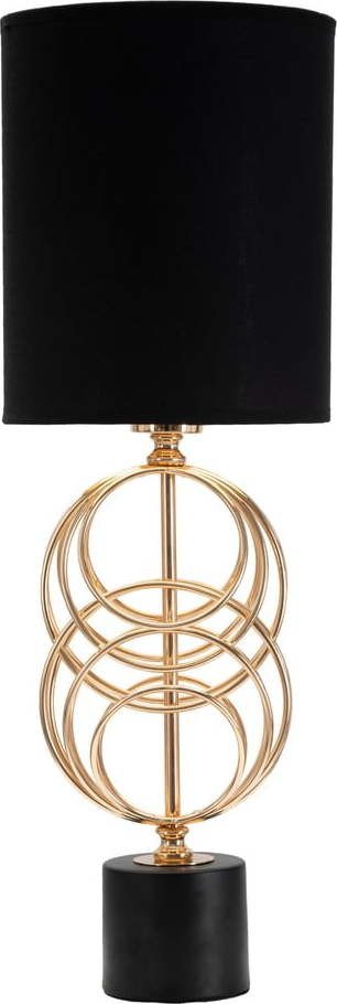 Stolní lampa s textilním stínidlem v černo-zlaté barvě (výška 58,5 cm) Circly – Mauro Ferretti