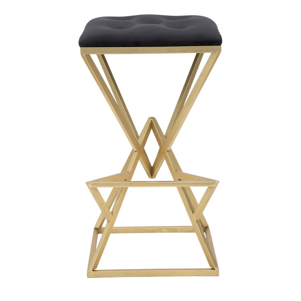 Sametová barová židle v černo-zlaté barvě 75 cm Piramid – Mauro Ferretti