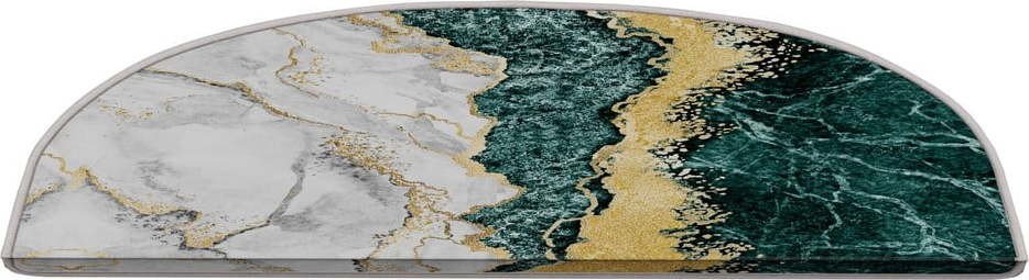 Nášlapy na schody v sadě 16 ks v petrolejovo-krémové barvě 20x65 cm Golden Marble – Vitaus