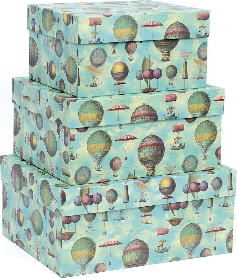Dárkové krabice v sadě 3 ks Air Baloons – Kartos