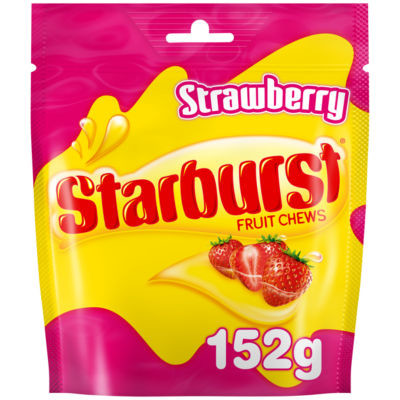 Starburst Pouch žvýkací bonbonky s příchutí jahody 138 g