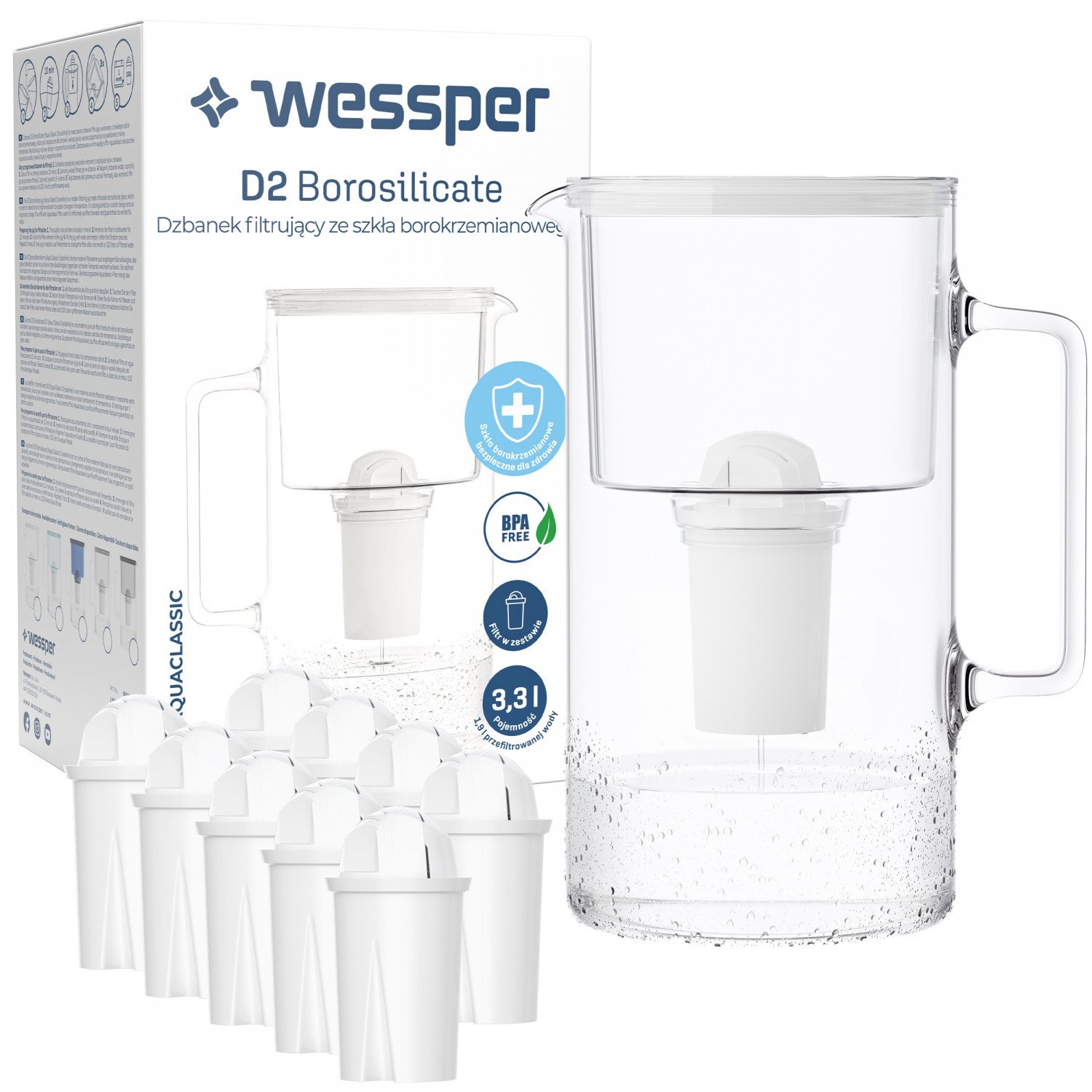 Wessper D2 Borosilicate 3,3l 11 Filtr Wessper AquaClassic