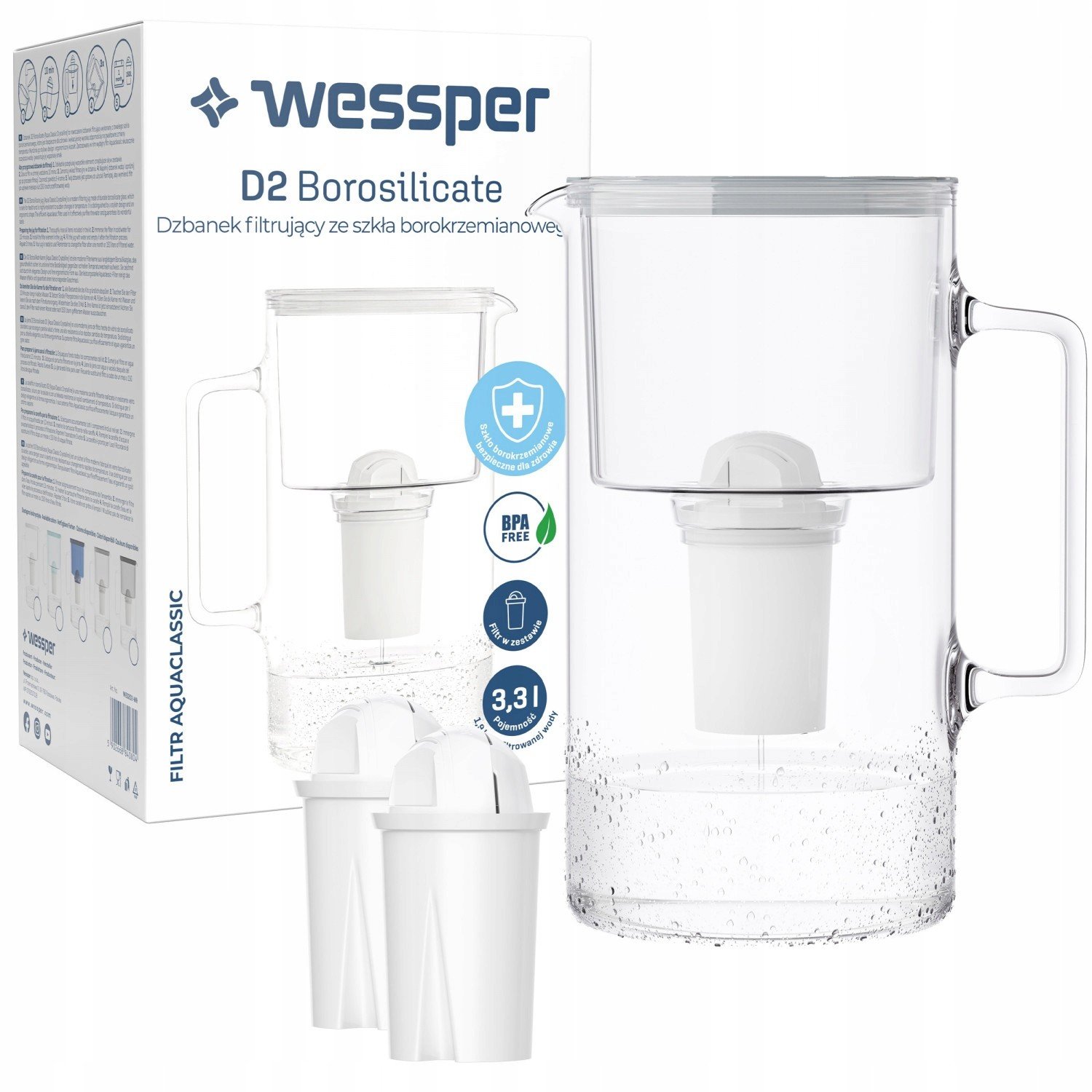 Wessper D2 Borosilicate 3,3l 3x filtr Wessper AquaClassic